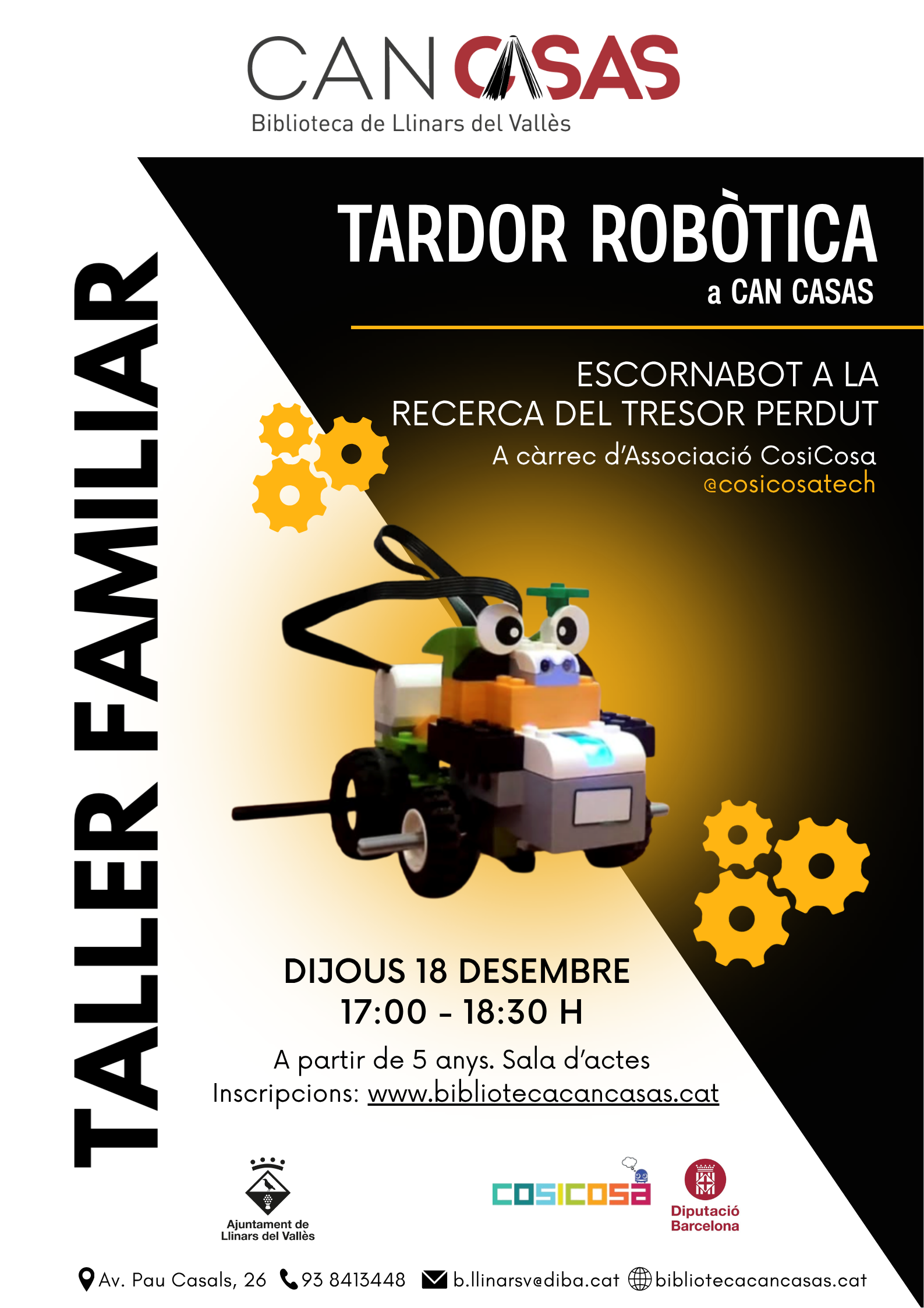 Cartell Taller familiar Escornabot a la recerca del tresor perdut