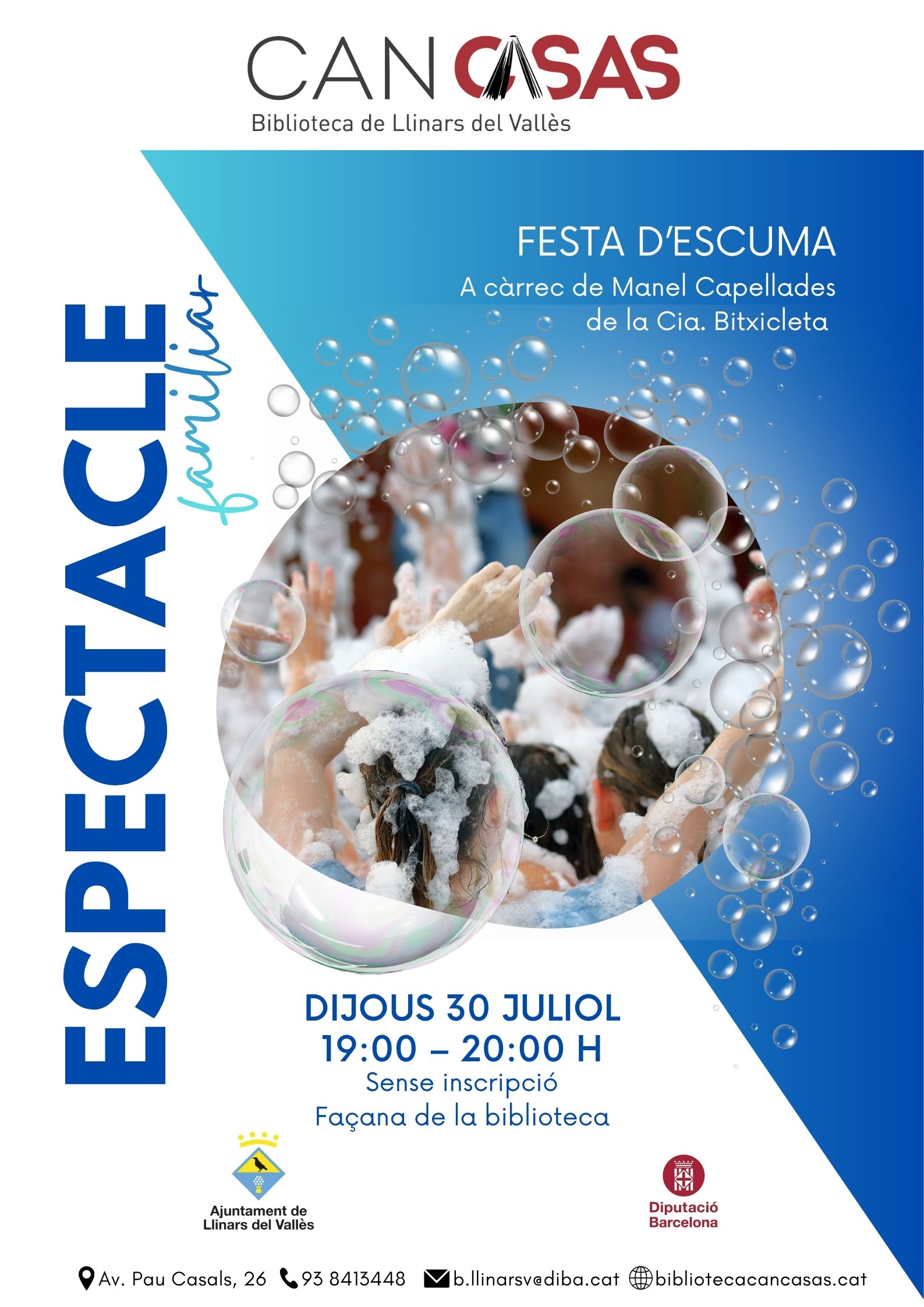 Cartell espectacle festa d'escuma juliol 2026