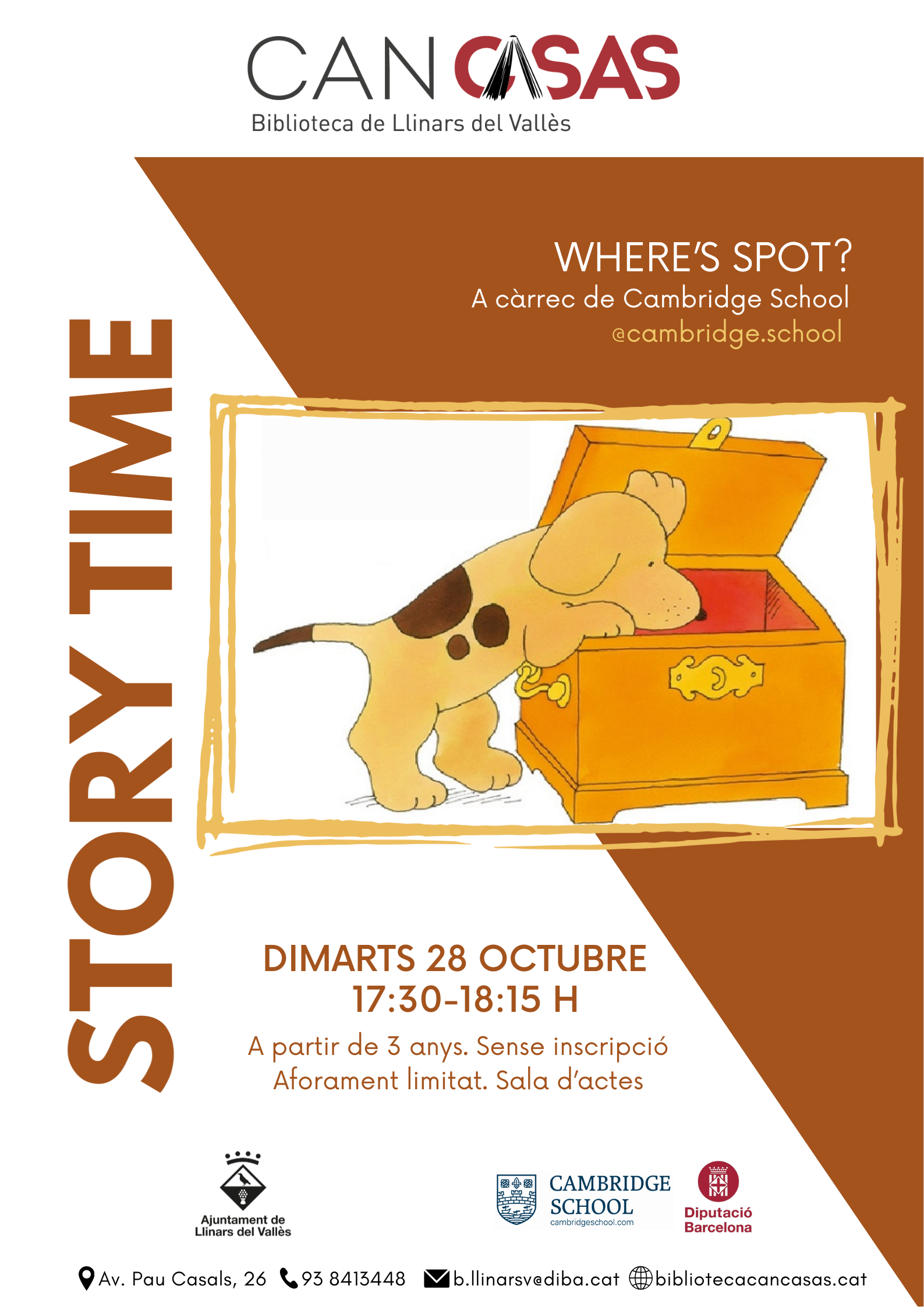Cartell Story time octubre 2025